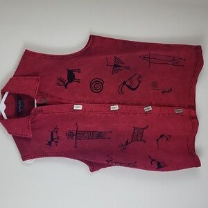 Vintage 90's Garnet Bartlett BFOFO Designs Tribal Art Vest Size Large